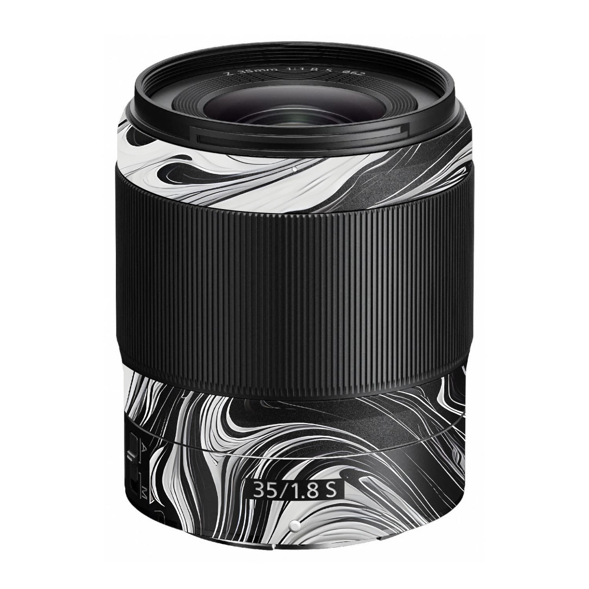 Black and White Marble Nikon Nikkor Z 35mm F/1.8 S Camera Lens Skin