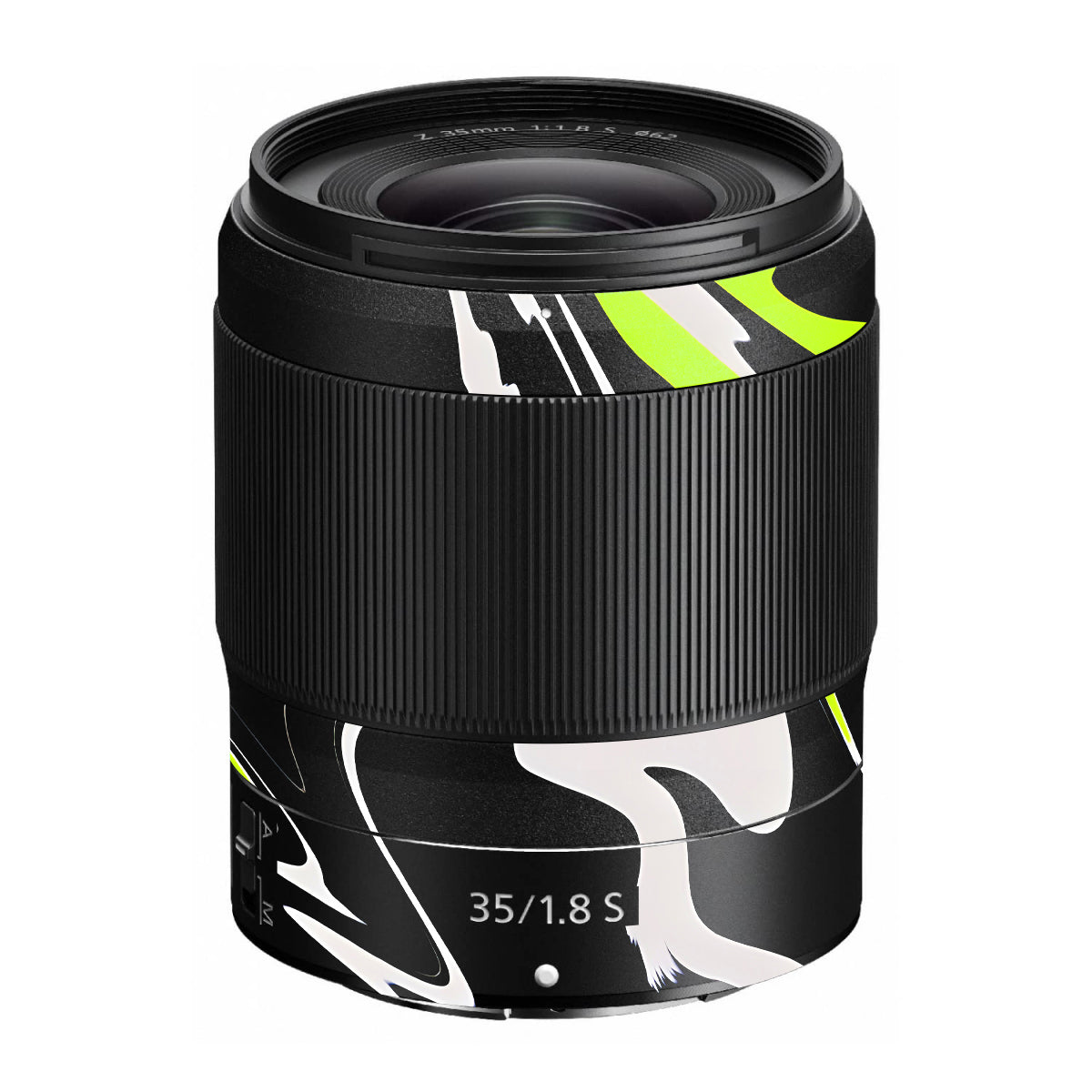 Neon Green and Black Pattern Nikon Nikkor Z 35mm F/1.8 S Camera Lens Skin