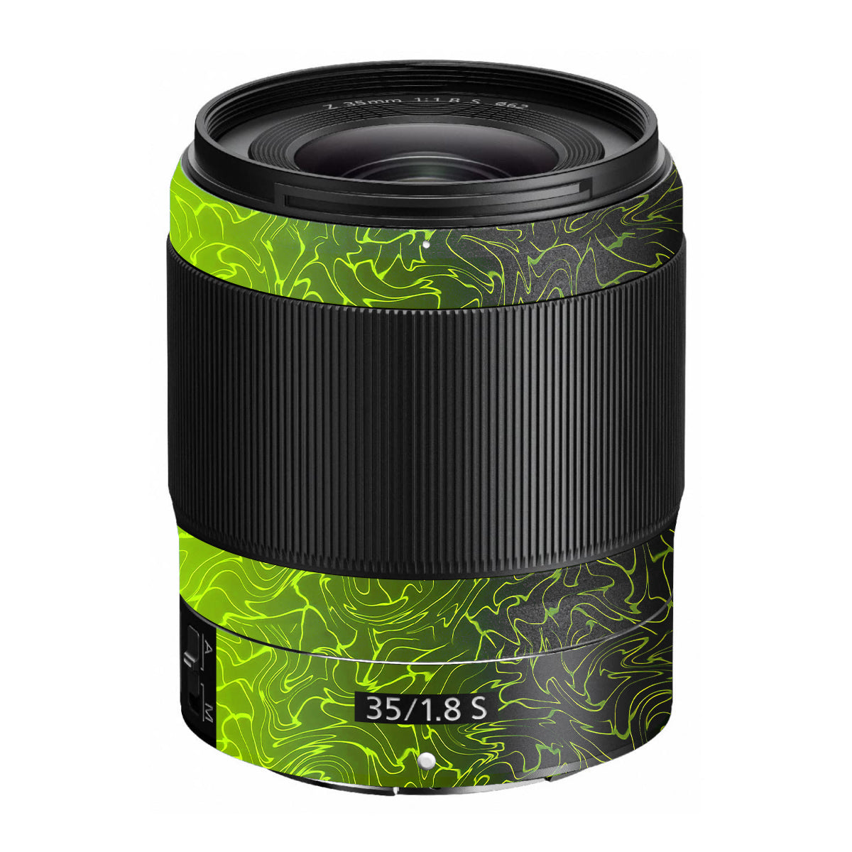 Lime Yellow to Black Gradient Nikon Nikkor Z 35mm F/1.8 S Camera Lens Skin