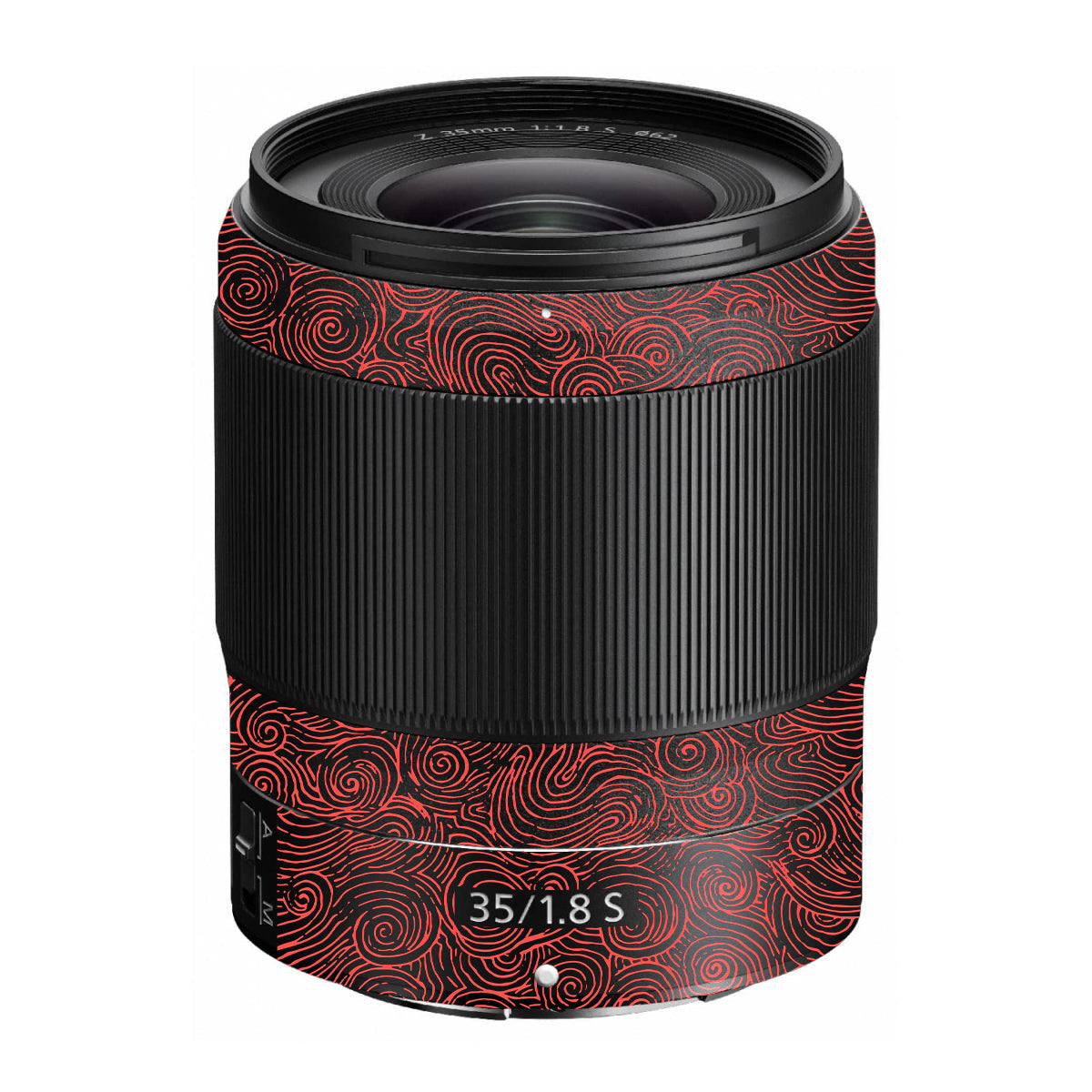 Red Spirals Nikon Nikkor Z 35mm F/1.8 S Camera Lens Skin