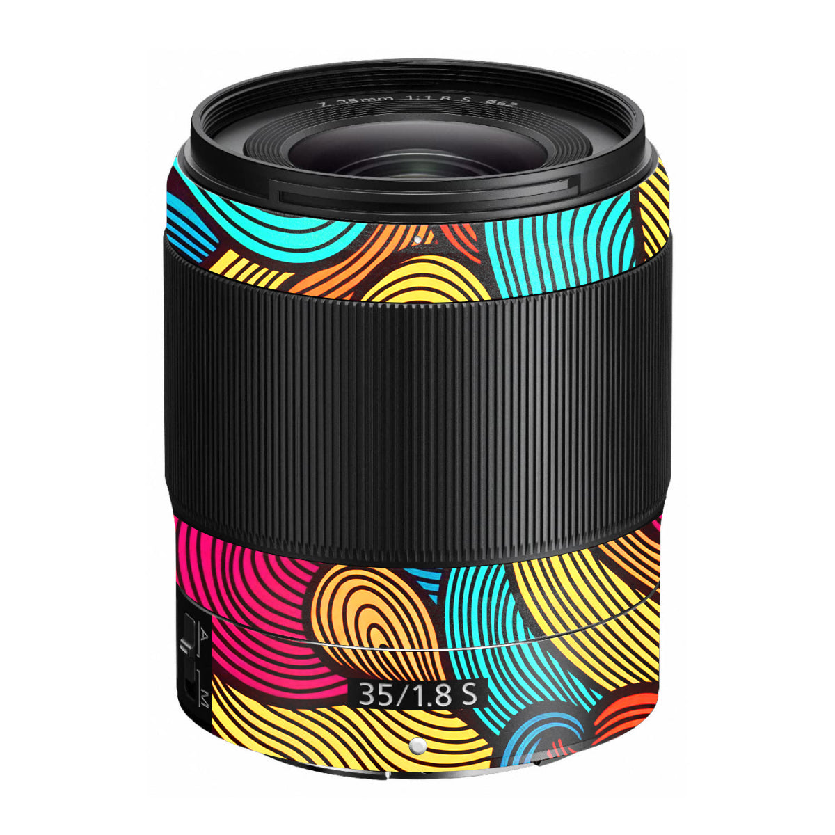 Retro Colorful Doodle Art Pattern Nikon Nikkor Z 35mm F/1.8 S Camera Lens Skin