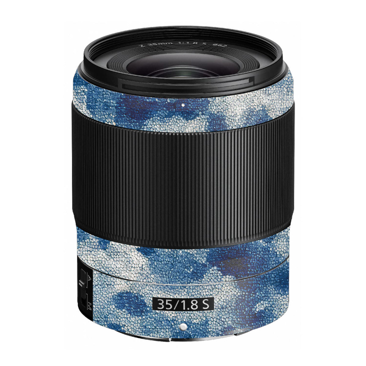 Blue Watercolor Fabric Nikon Nikkor Z 35mm F/1.8 S Camera Lens Skin