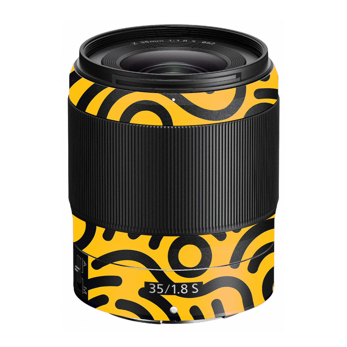 Minimal Yellow Wave Nikon Nikkor Z 35mm F/1.8 S Camera Lens Skin