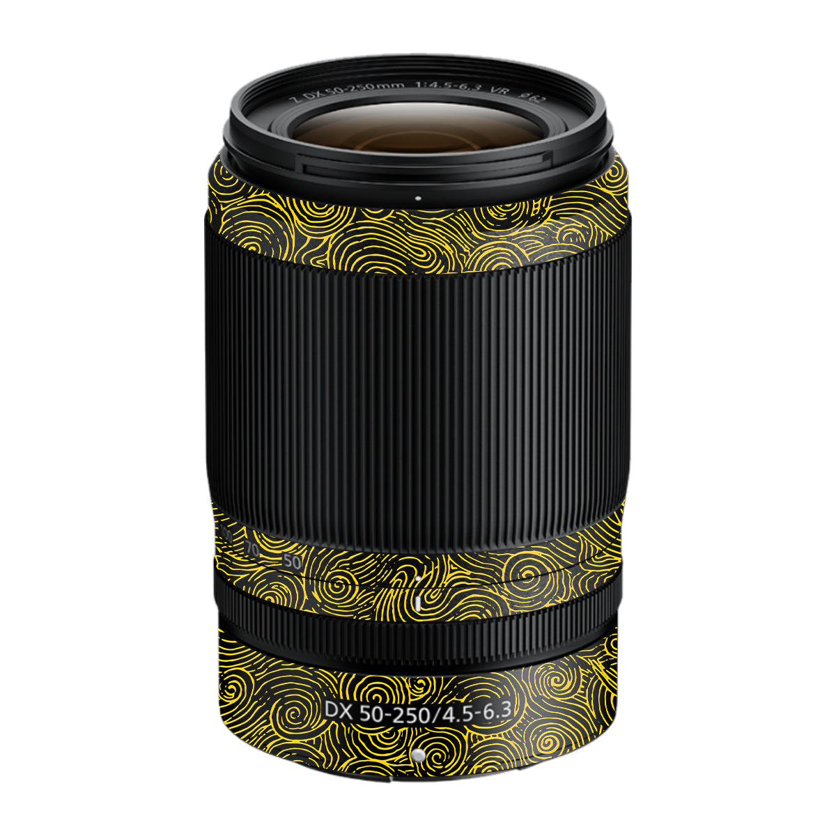 Yellow Spirals Nikon Nikkor Z DX 50-250mm F/4.5-6.3 VR Camera Lens Skin
