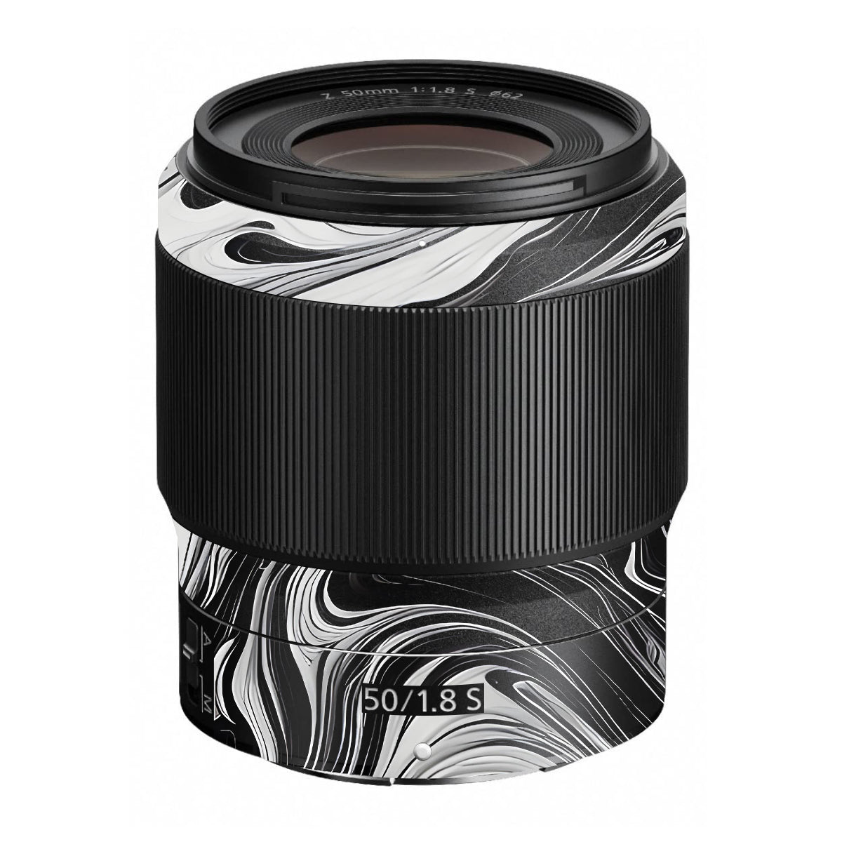Black and White Marble Nikon Nikkor Z 50mm F/1.8 S Camera Lens Skin