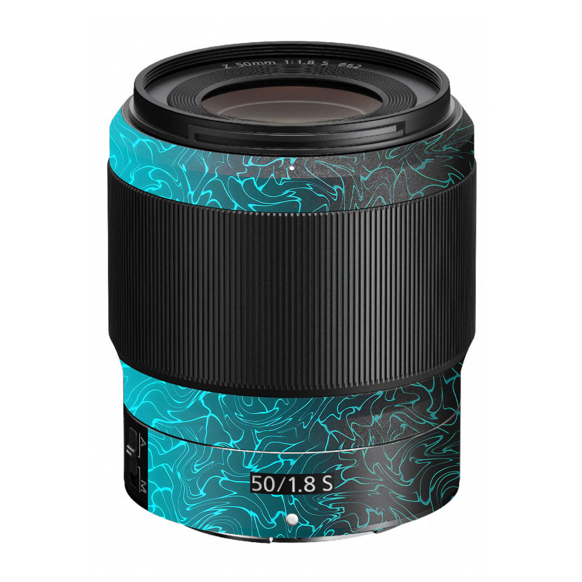 Cyan Blue to Black Gradient Nikon Nikkor Z 50mm F/1.8 S Camera Lens Skin