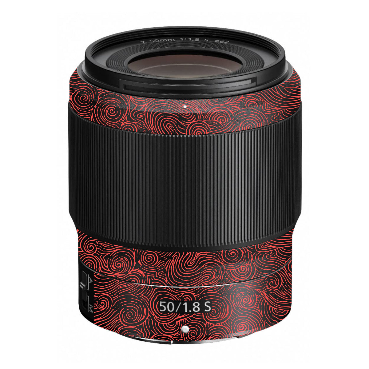 Red Spirals Nikon Nikkor Z 50mm F/1.8 S Camera Lens Skin