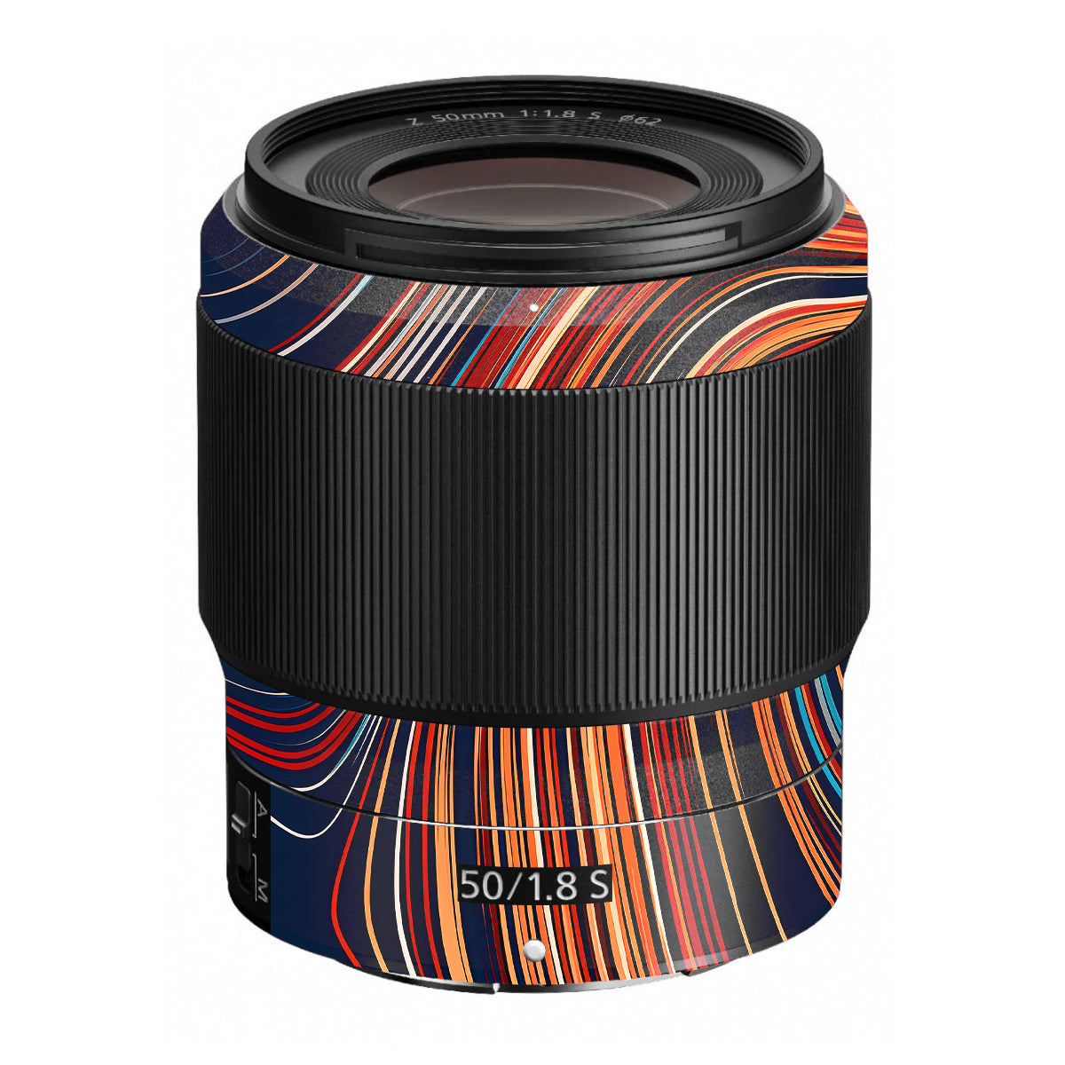 Retro Abstract Striped Swirl Nikon Nikkor Z 50mm F/1.8 S Camera Lens Skin