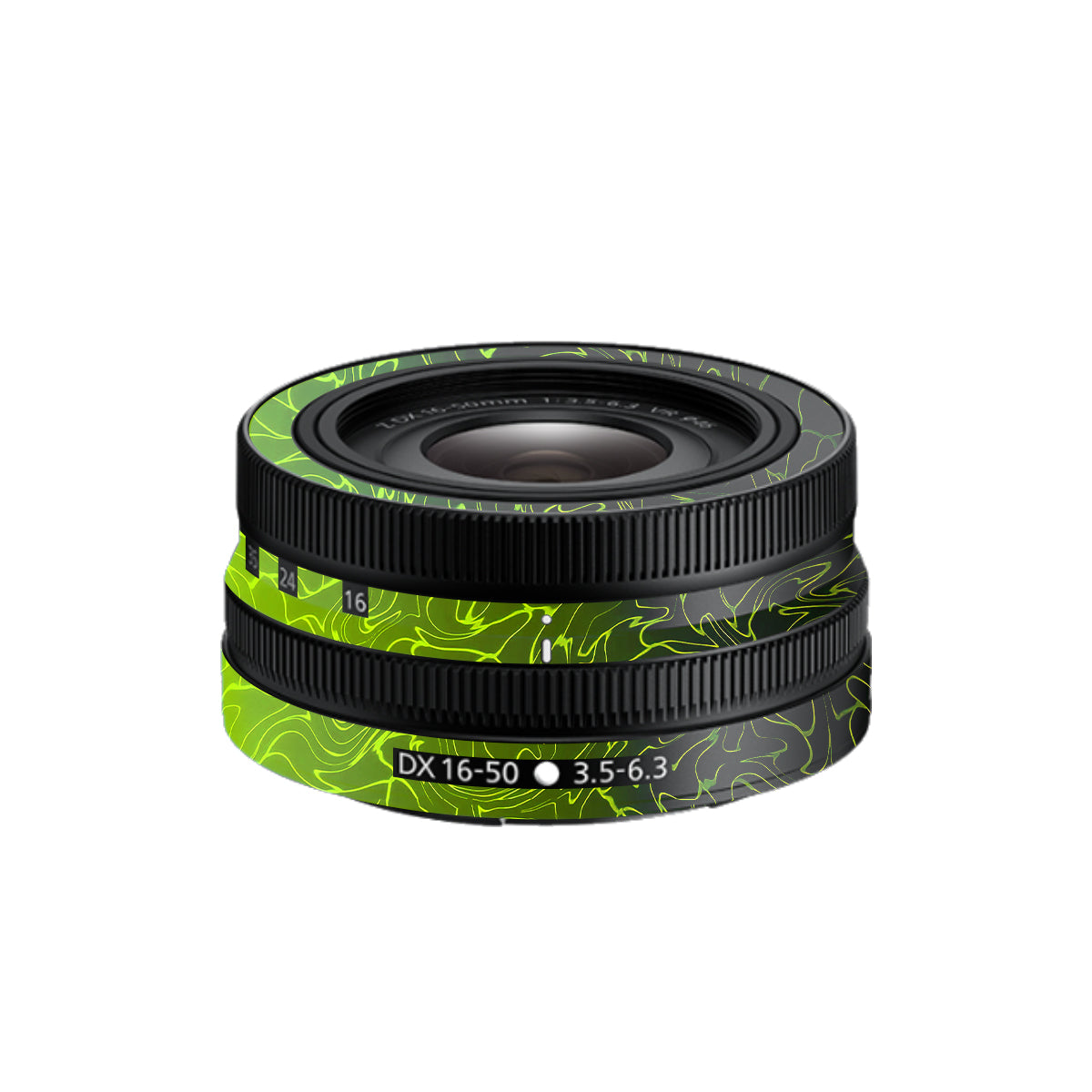 Lime Yellow to Black Gradient Nikon Nikkor Z DX 16-50mm F/3.5-6.3 VR Camera Lens Skin