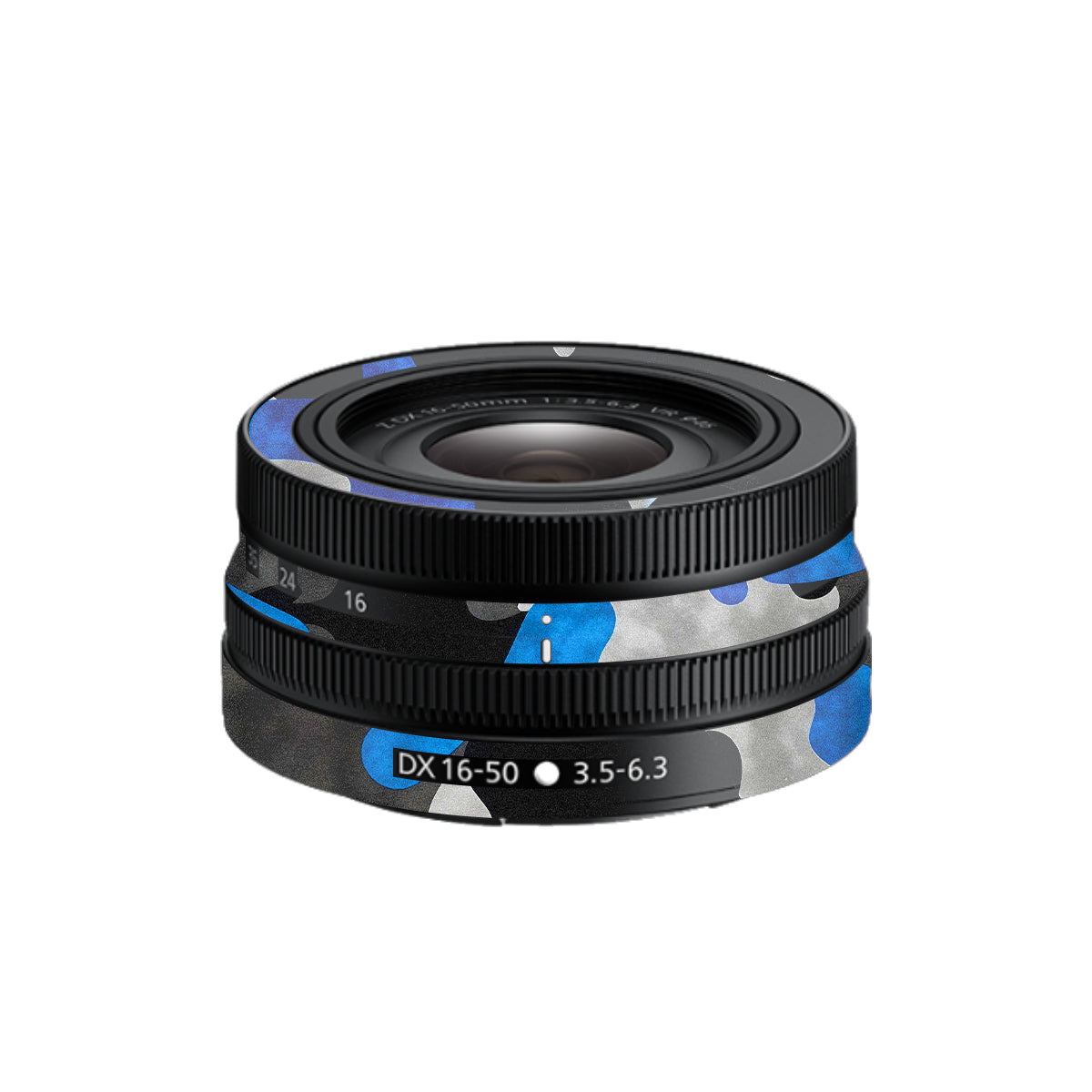 Blue Grey Camo Nikon Nikkor Z DX 16-50mm F/3.5-6.3 VR Camera Lens Skin
