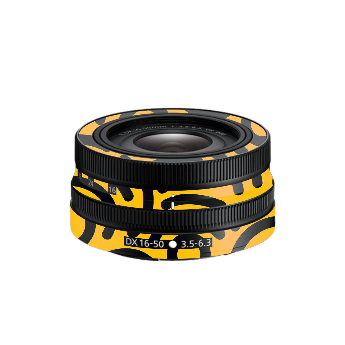 Minimal Yellow Wave Nikon Nikkor Z DX 16-50mm F/3.5-6.3 VR Camera Lens Skin