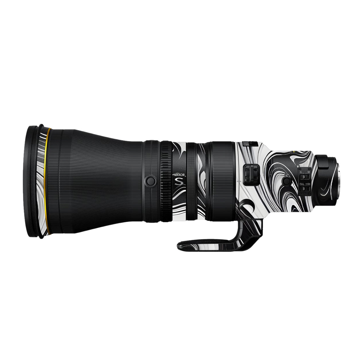 Black and White Marble Nikon Nikkor Z 600mm F/4 TC VR S Camera Lens Skin
