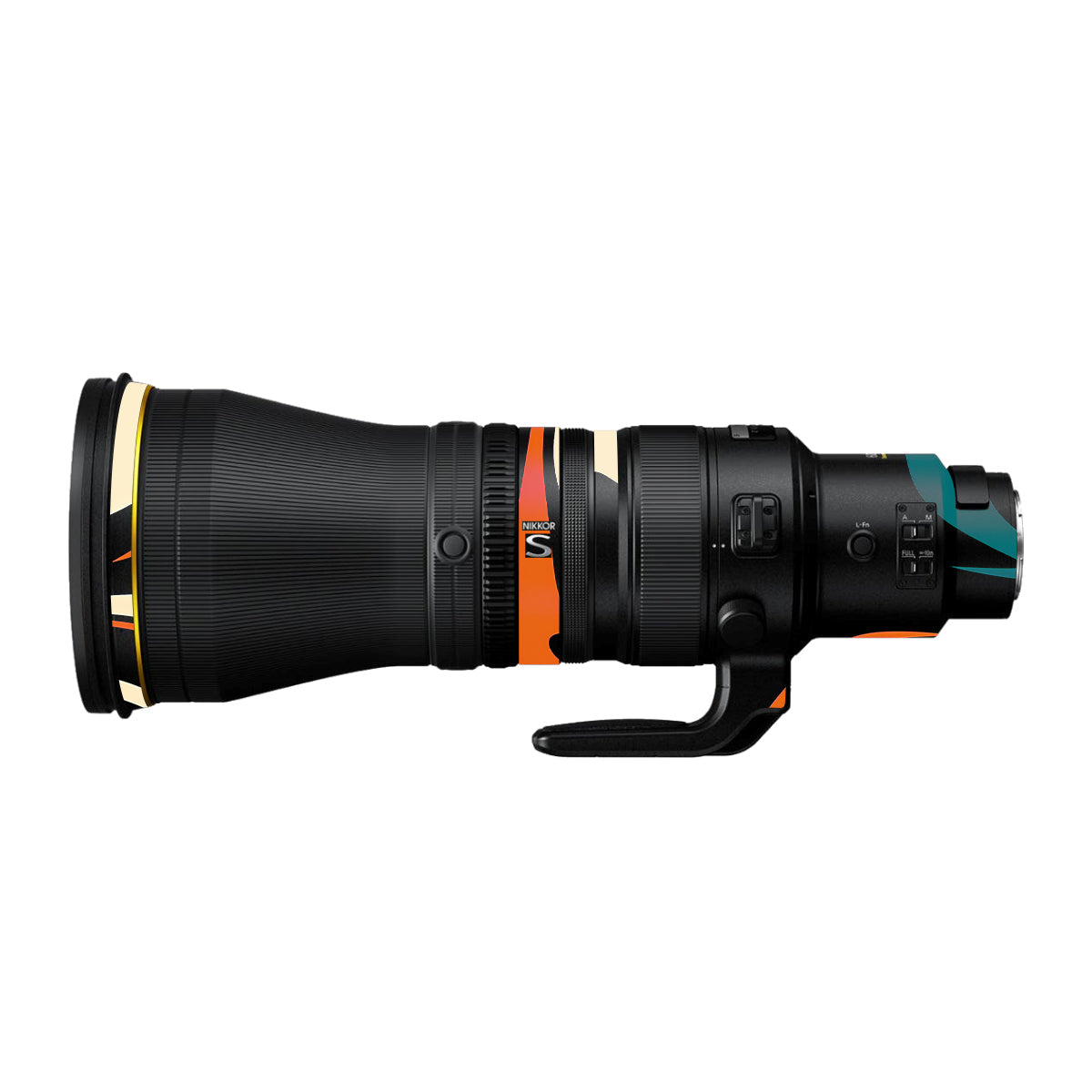 Mid-Century Abstract Swirl Nikon Nikkor Z 600mm F/4 TC VR S Camera Lens Skin