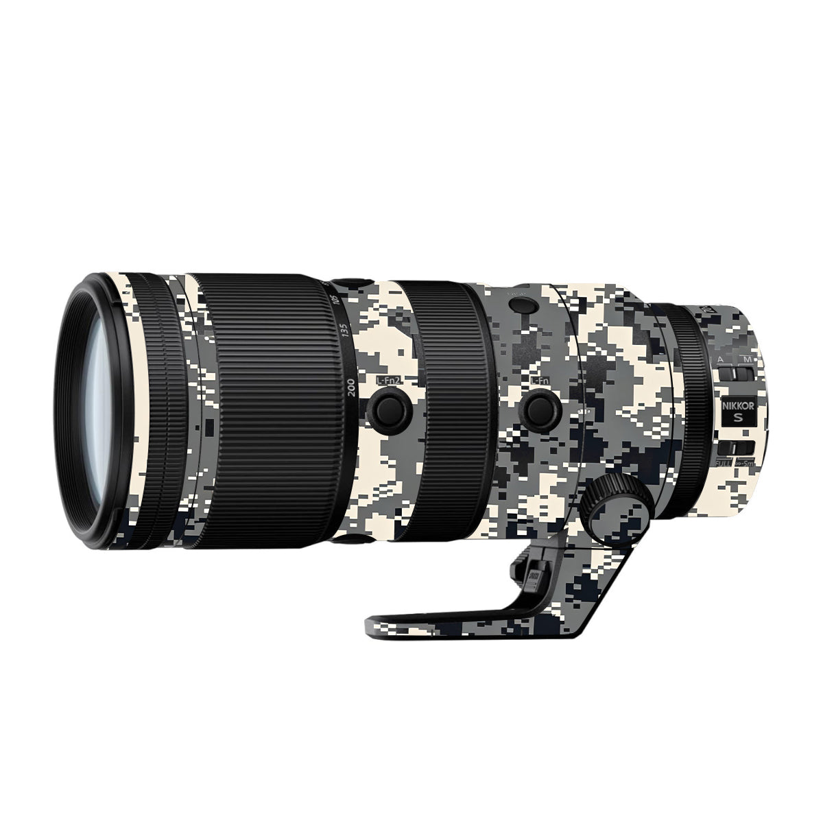 Grey Black Pixel Nikon Nikkor Z 70-200mm F/2.8 Camera Lens Skin