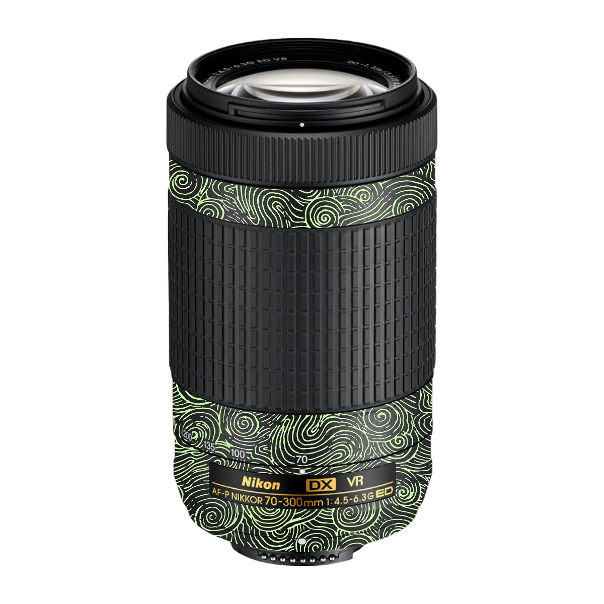 Green Spirals Nikon AF-P Nikkor 70-300mm F/4.5-6.3G ED VR Camera Lens Skin