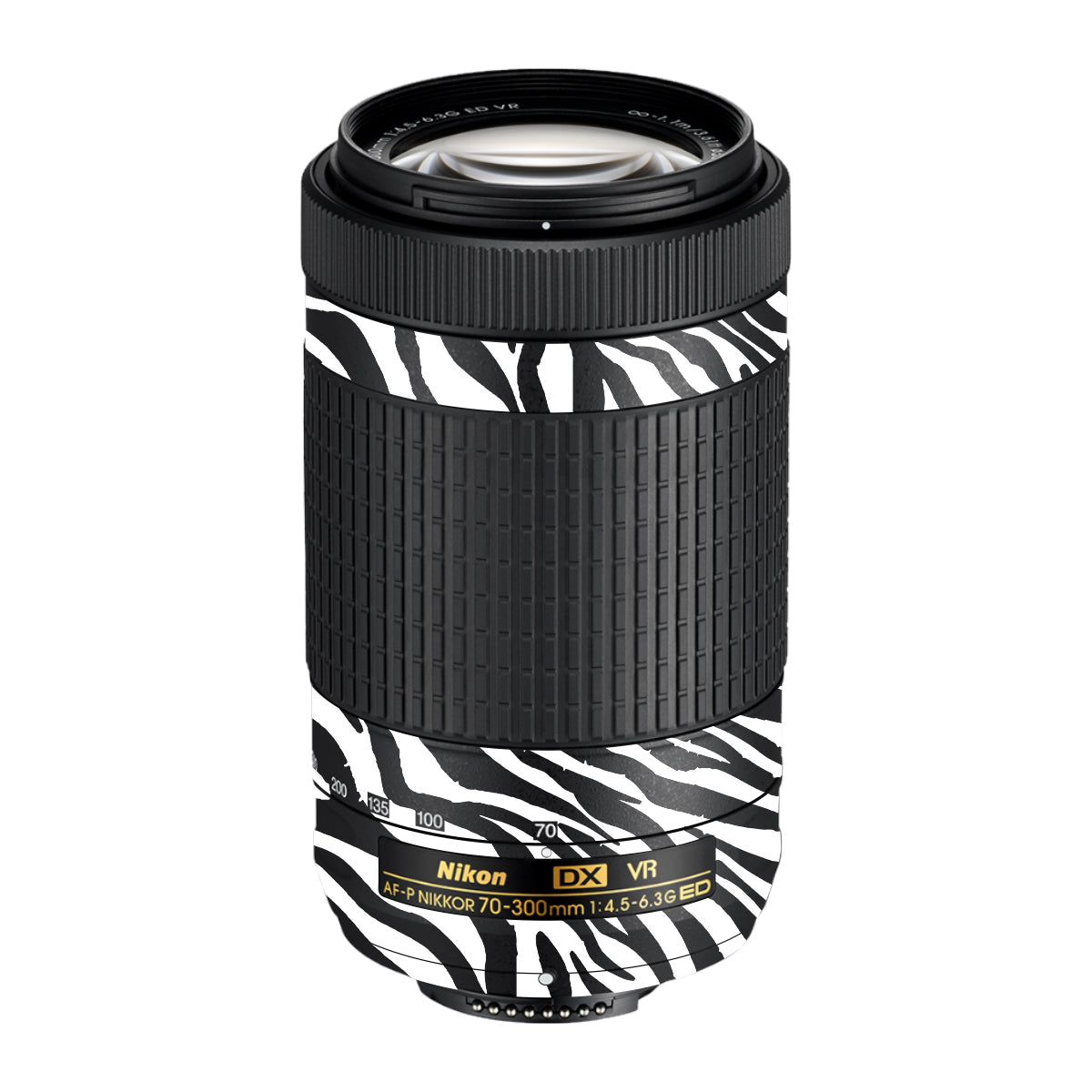 Classic Zebra Stripes Nikon AF-P Nikkor 70-300mm F/4.5-6.3G ED VR Camera Lens Skin