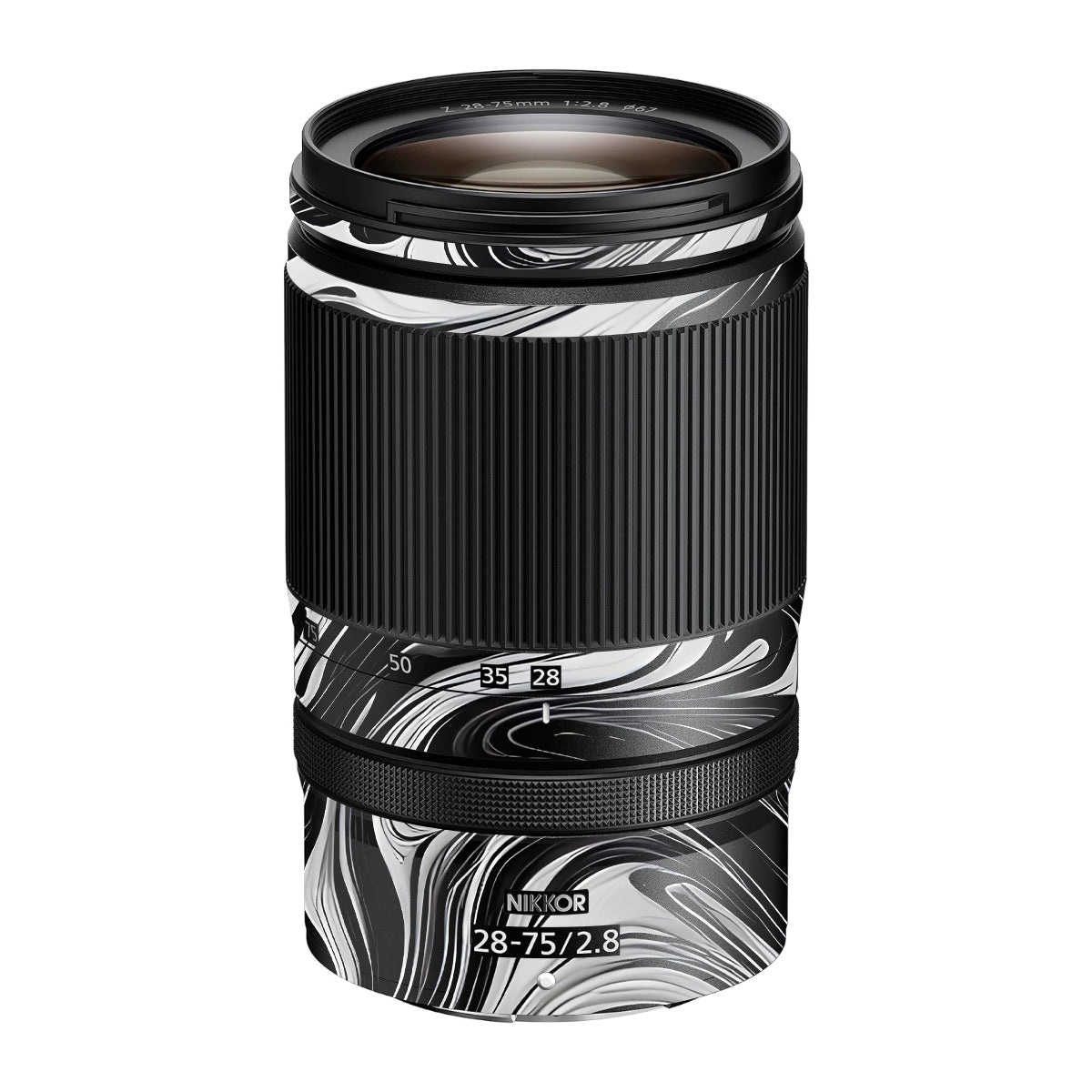 Black and White Marble Nikon Nikkor Z 28-75mm F/2.8 Camera Lens Skin