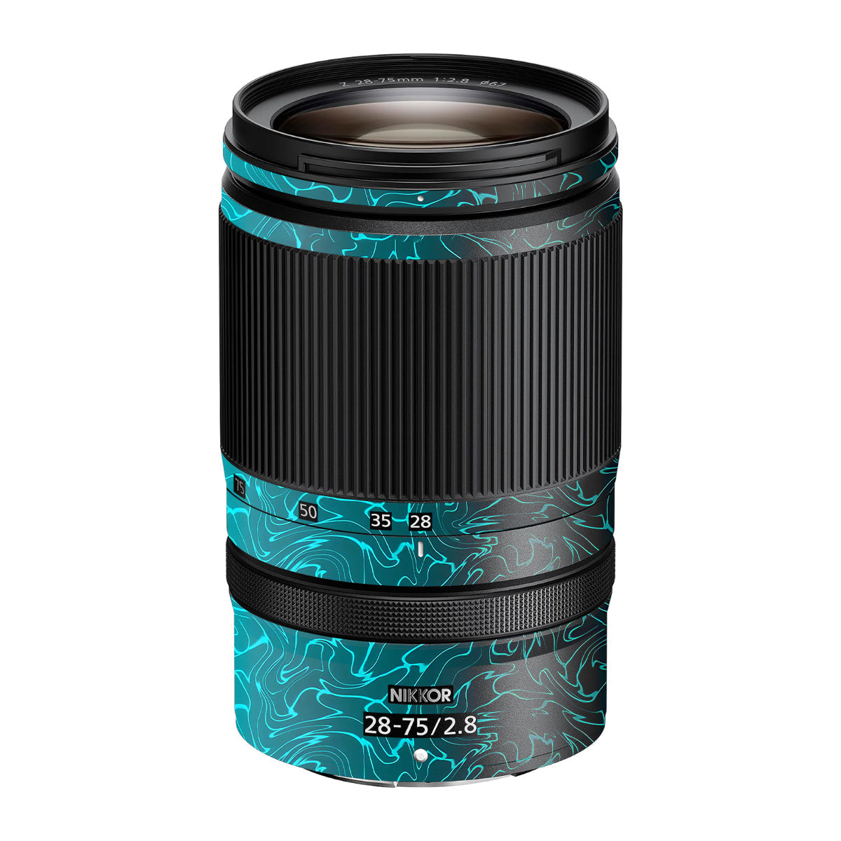 Cyan Blue to Black Gradient Nikon Nikkor Z 28-75mm F/2.8 Camera Lens Skin