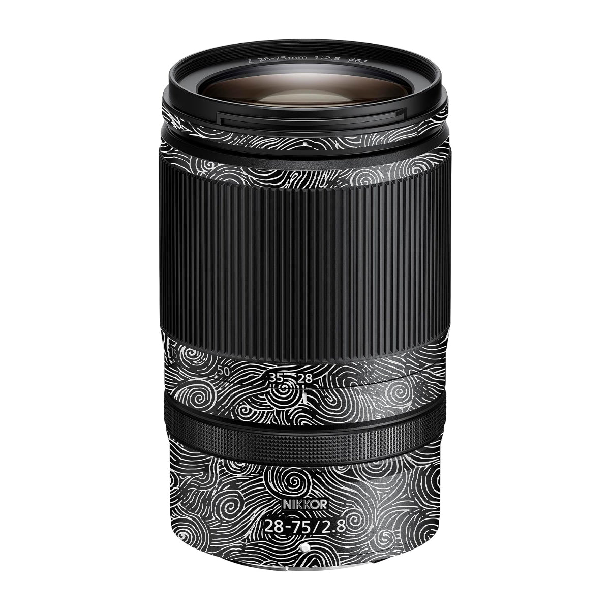 White Spirals Nikon Nikkor Z 28-75mm F/2.8 Camera Lens Skin