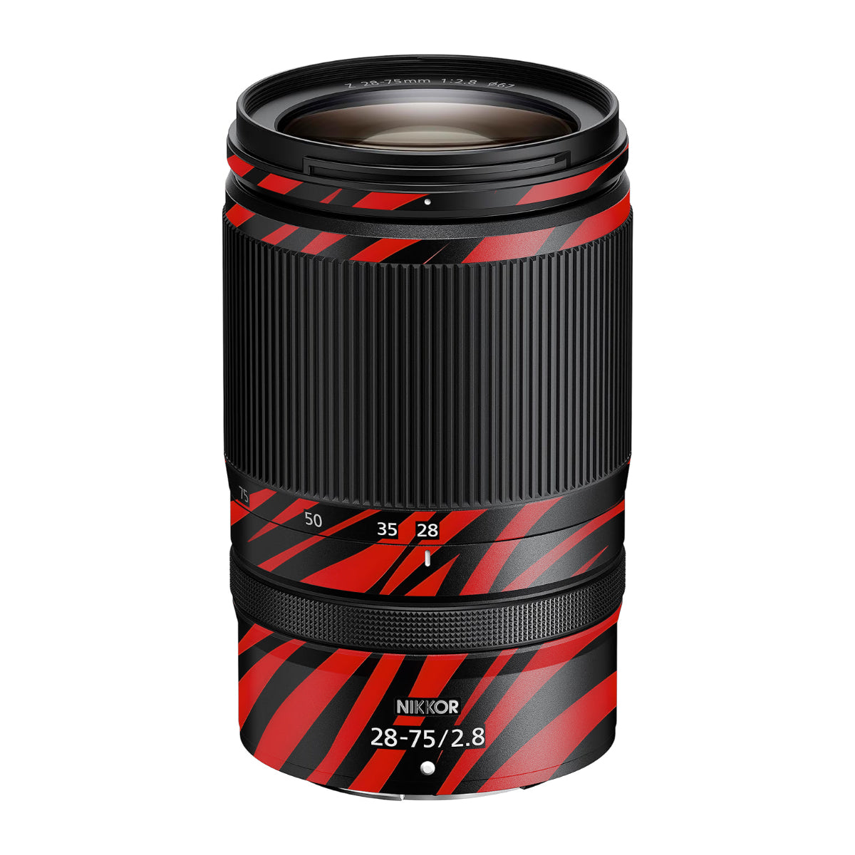 Red and Black Stripes Nikon Nikkor Z 28-75mm F/2.8 Camera Lens Skin