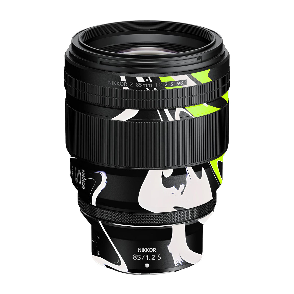 Neon Green and Black Pattern Nikon Nikkor Z 85mm F/1.2 S Camera Lens Skin