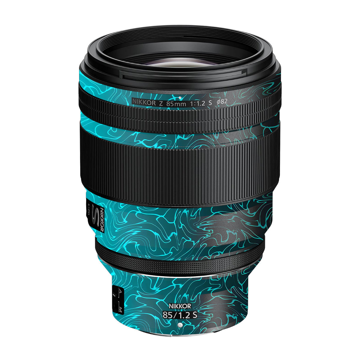 Cyan Blue to Black Gradient Nikon Nikkor Z 85mm F/1.2 S Camera Lens Skin