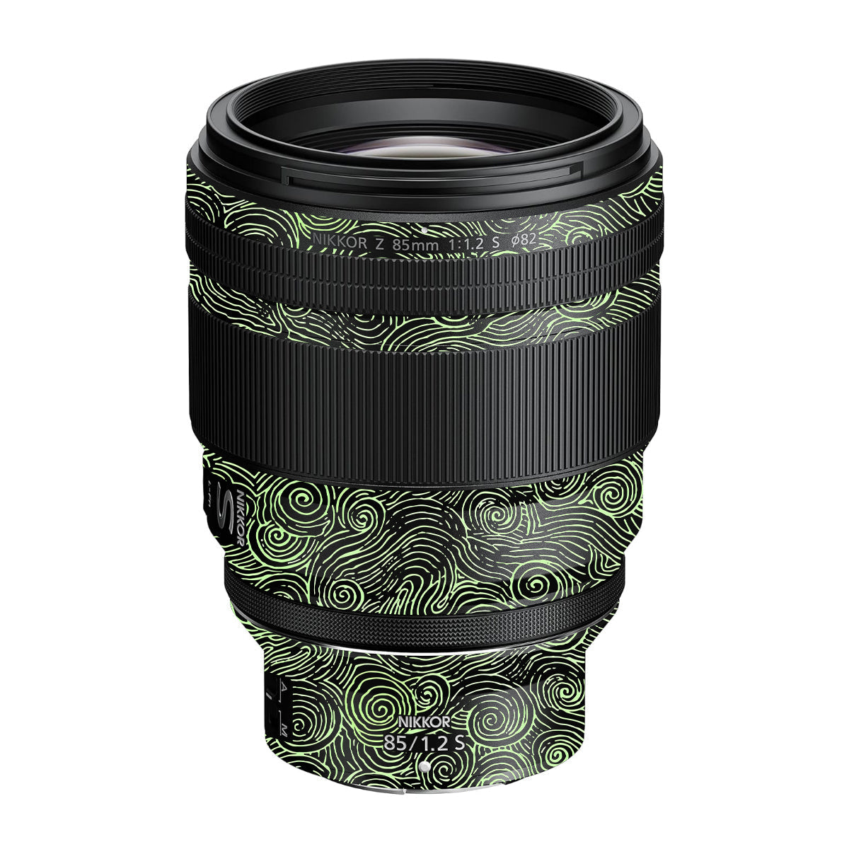 Green Spirals Nikon Nikkor Z 85mm F/1.2 S Camera Lens Skin