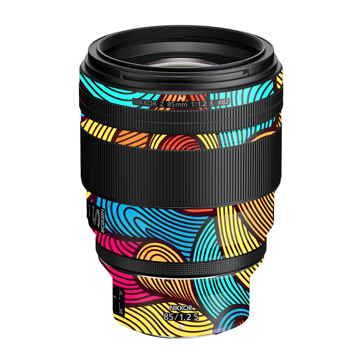 Retro Colorful Doodle Art Pattern Nikon Nikkor Z 85mm F/1.2 S Camera Lens Skin