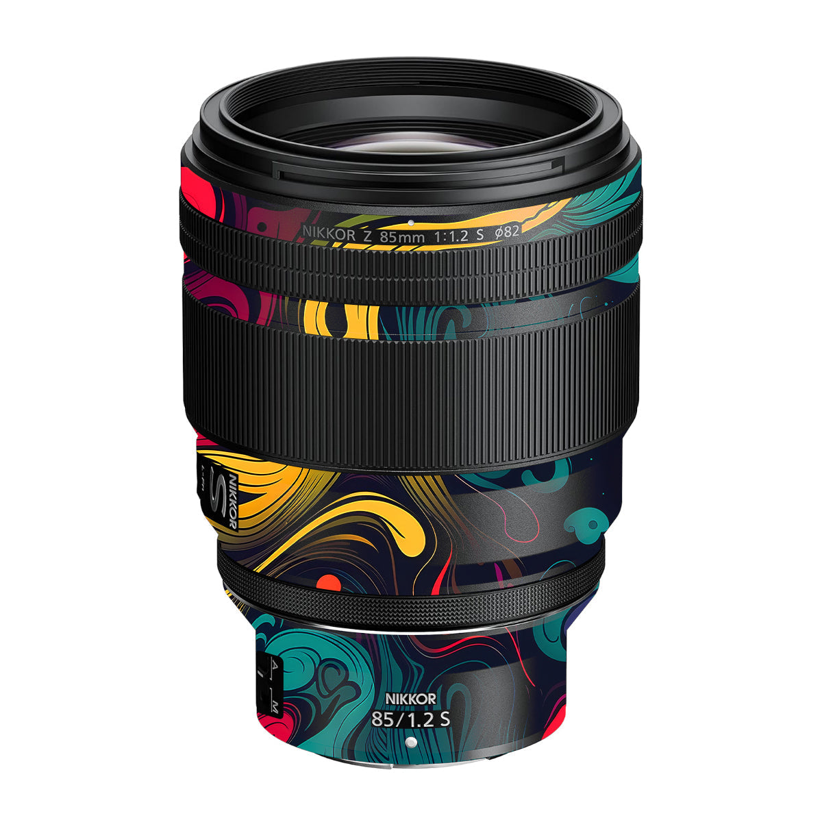 Psychedelic Color Swirl Nikon Nikkor Z 85mm F/1.2 S Camera Lens Skin