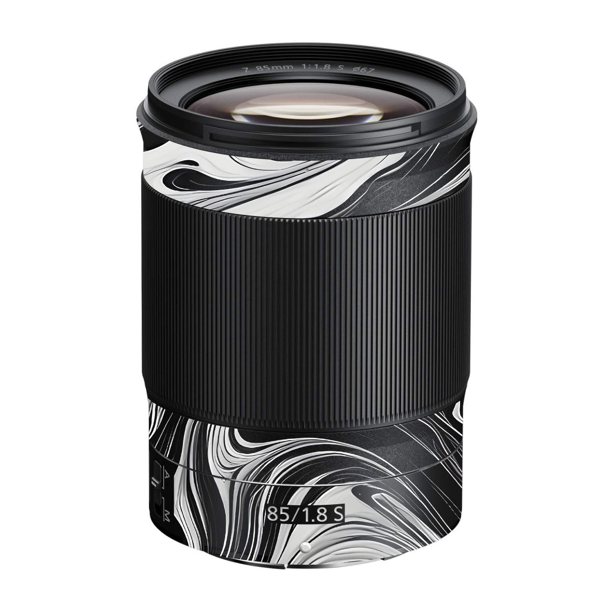Black and White Marble Nikon Nikkor Z 85mm F/1.8 S Camera Lens Skin