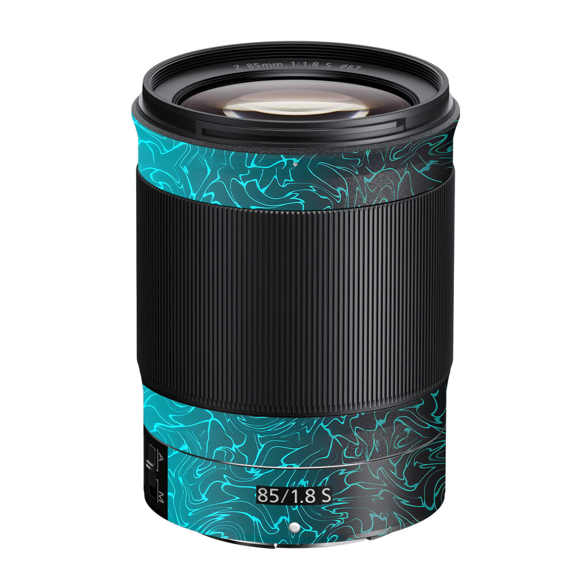 Cyan Blue to Black Gradient Nikon Nikkor Z 85mm F/1.8 S Camera Lens Skin