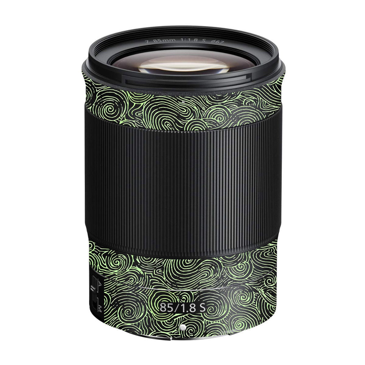 Green Spirals Nikon Nikkor Z 85mm F/1.8 S Camera Lens Skin