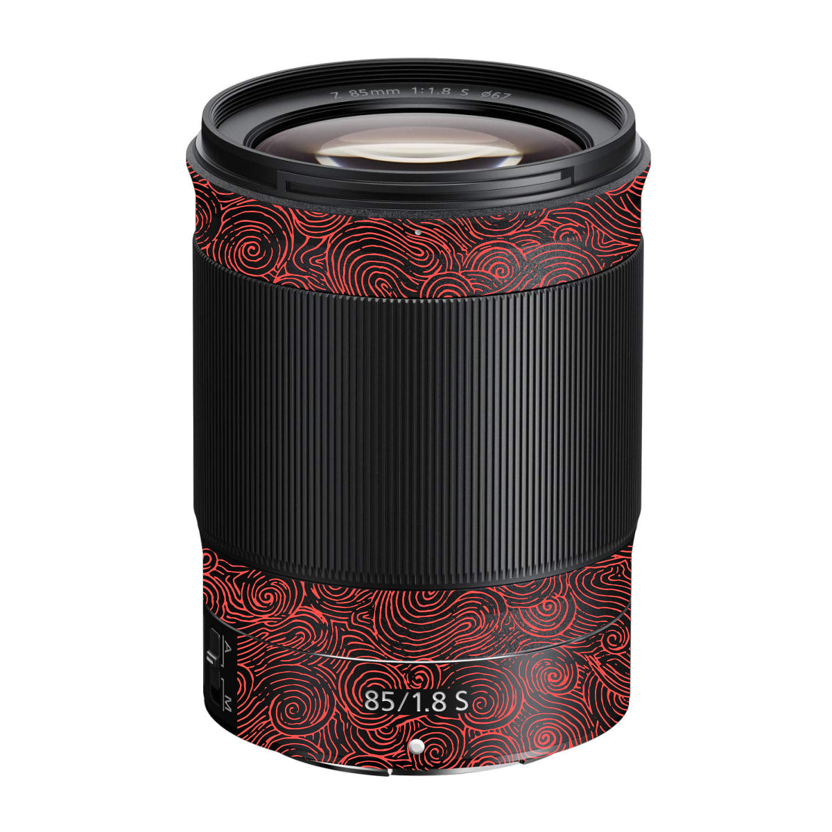 Red Spirals Nikon Nikkor Z 85mm F/1.8 S Camera Lens Skin