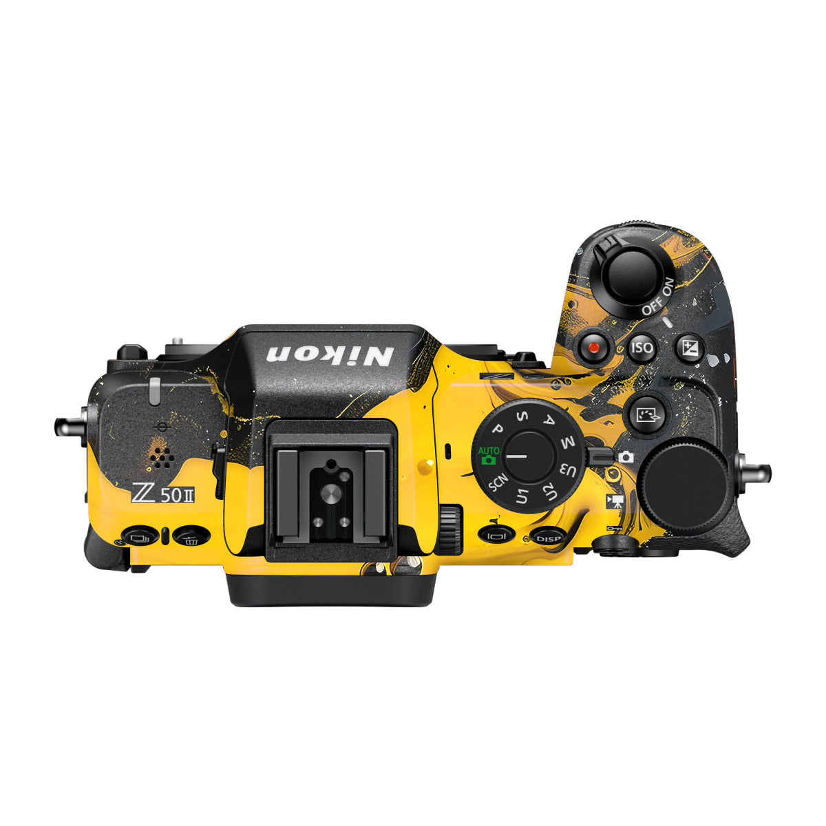 Yellow and Black Paint Swirls Nikon Z50 II Camera Skin