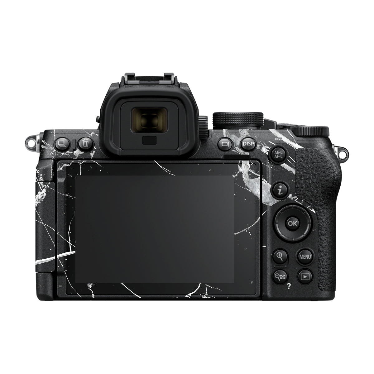 White Veins on Black Nikon Z50 II Camera Skin