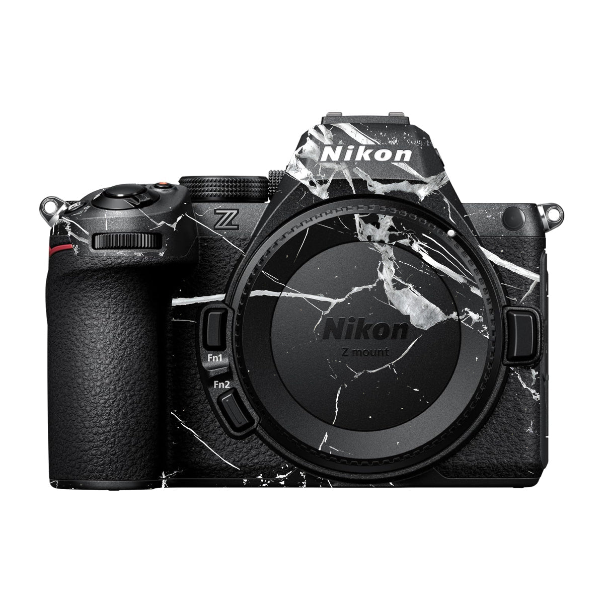 White Veins on Black Nikon Z5 II Camera Skin