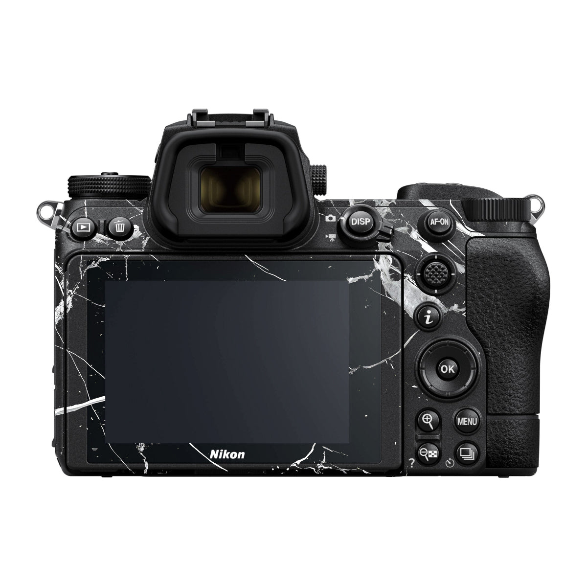 White Veins on Black Nikon Z6 II Camera Skin