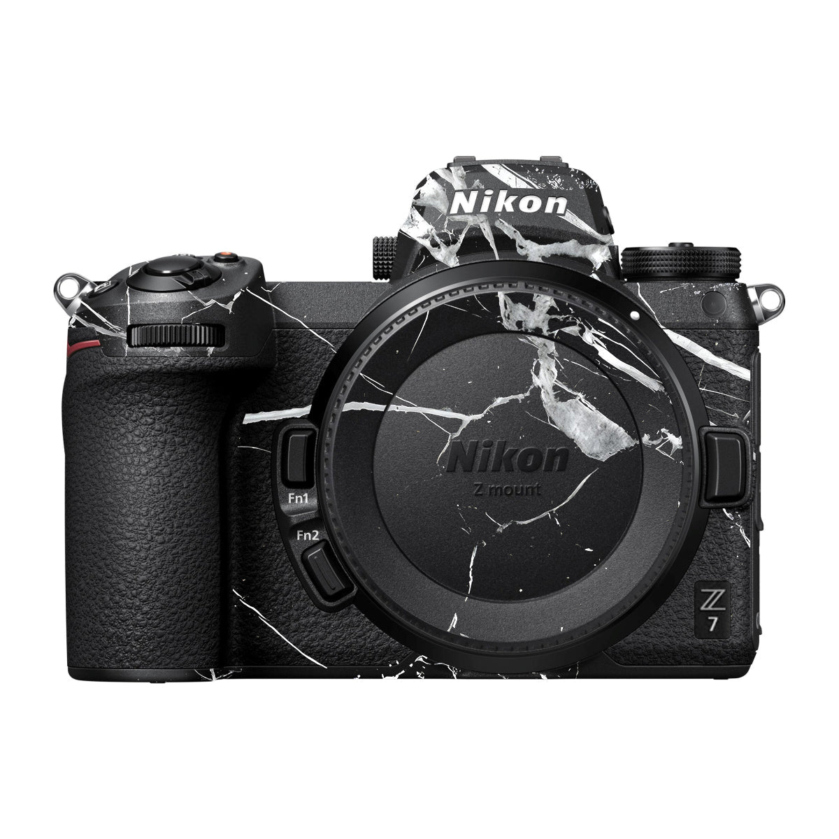 White Veins on Black Nikon Z7 Camera Skin
