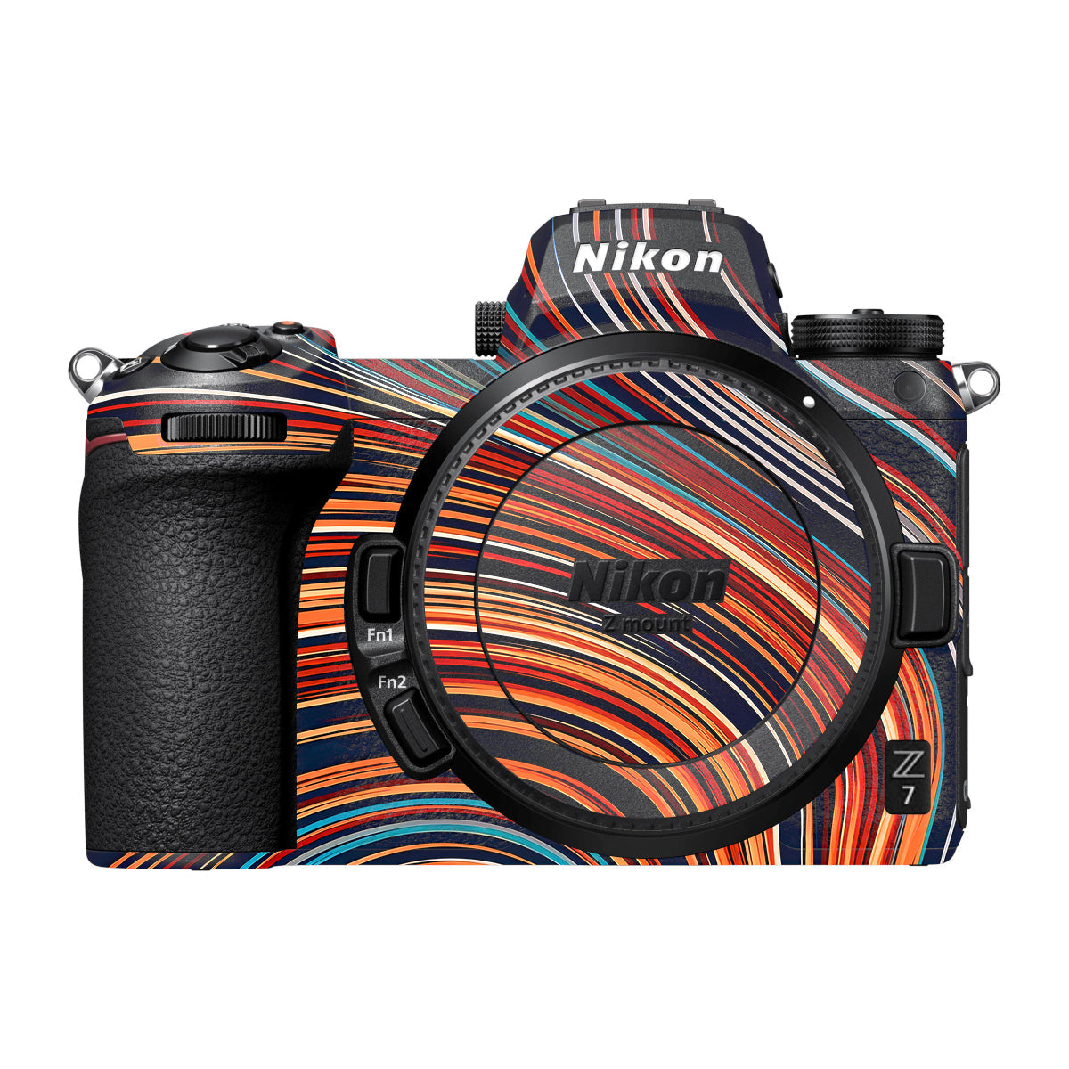 Retro Abstract Striped Swirl Nikon Z7 Camera Skin