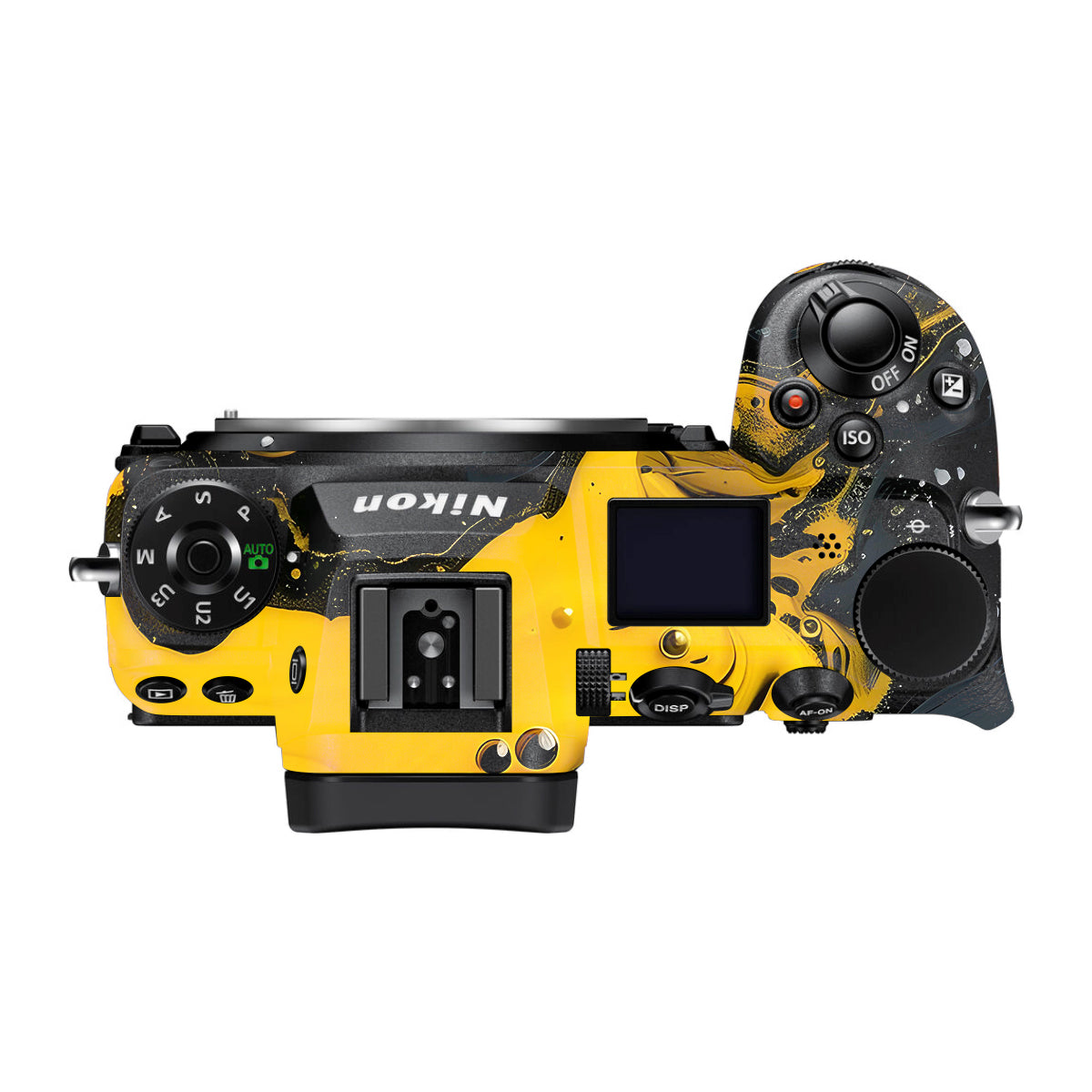 Yellow and Black Paint Swirls Nikon Z7 II Camera Skin