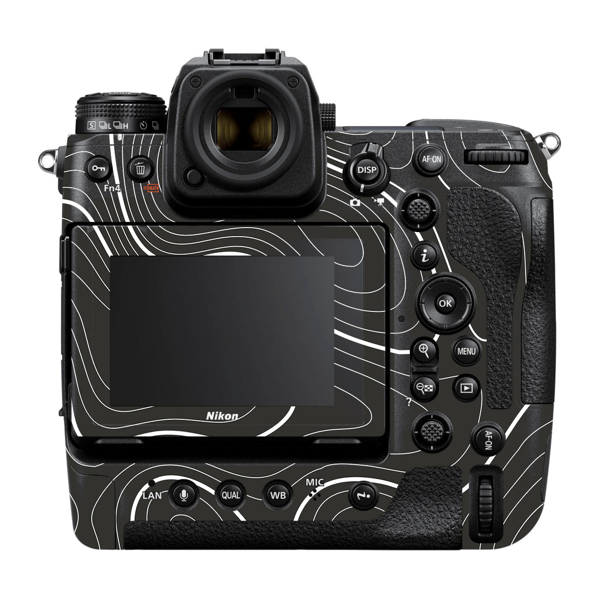 Grayscale Topographic Lines Nikon Z9 Camera Skin