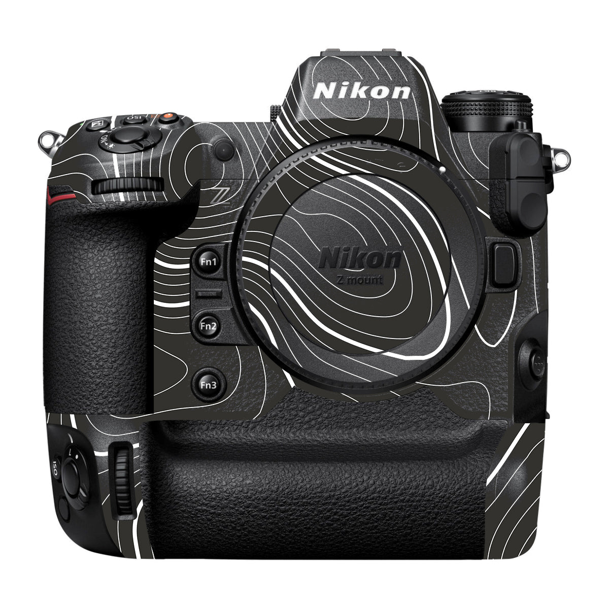 Grayscale Topographic Lines Nikon Z9 Camera Skin