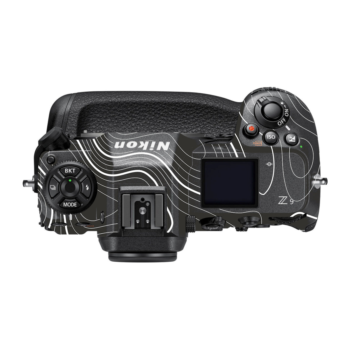Grayscale Topographic Lines Nikon Z9 Camera Skin