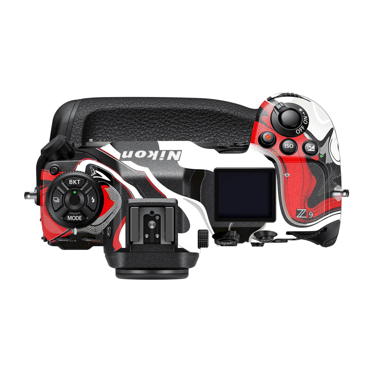 Scarlet and White Motion Nikon Z9 Camera Skin