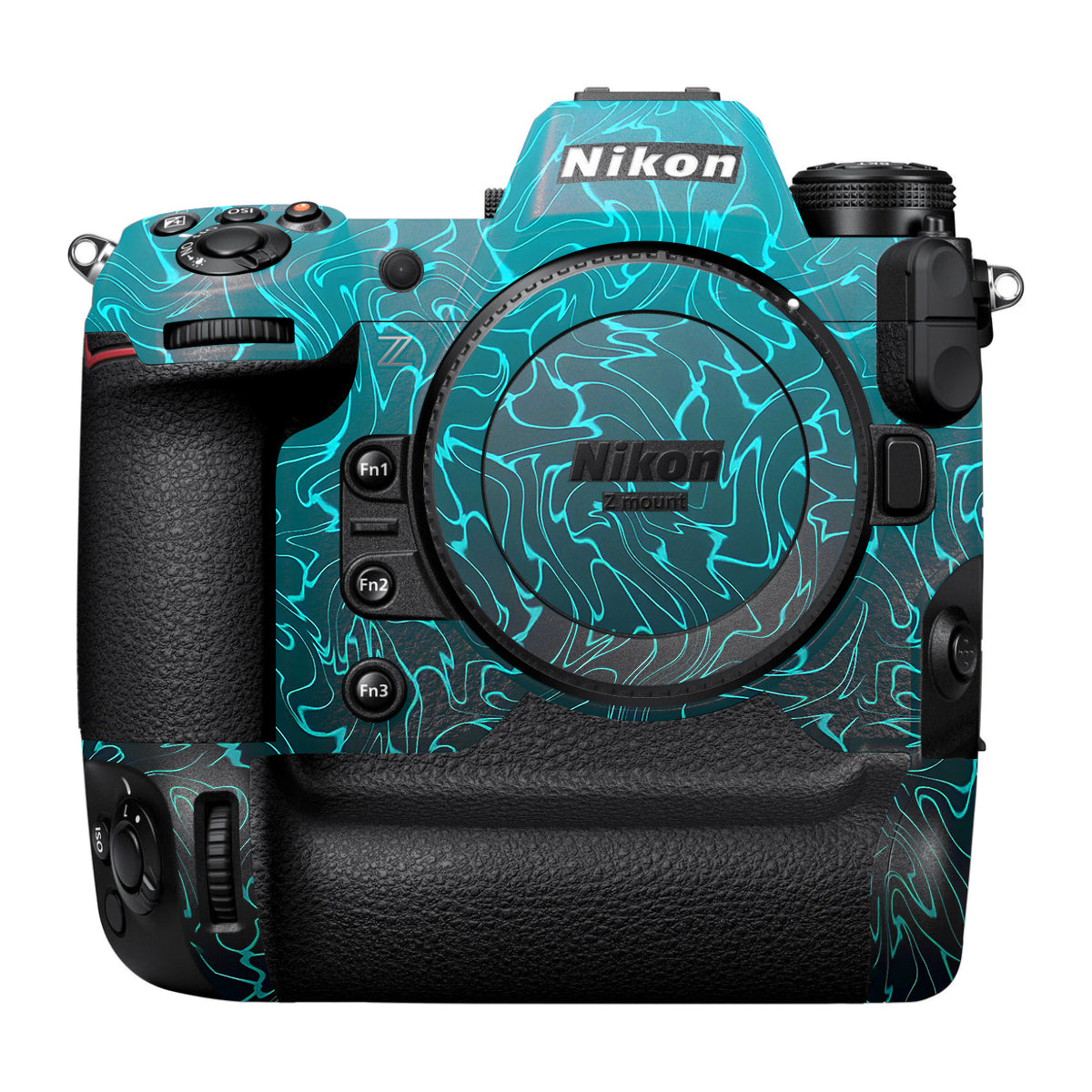 Cyan Blue to Black Gradient Nikon Z9 Camera Skin