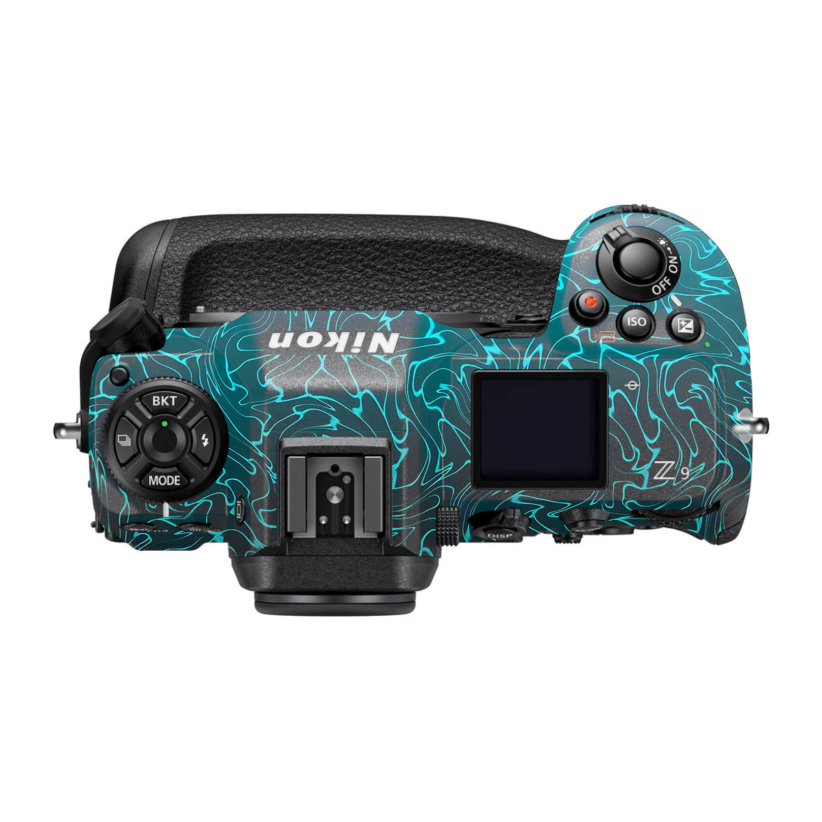 Cyan Blue to Black Gradient Nikon Z9 Camera Skin