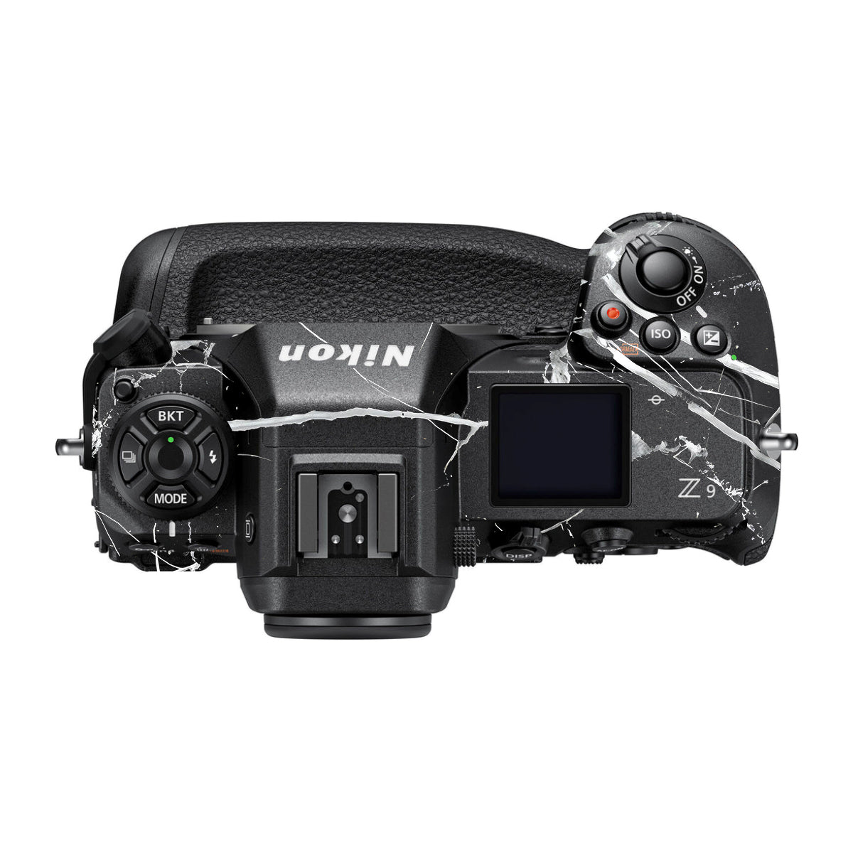 White Veins on Black Nikon Z9 Camera Skin