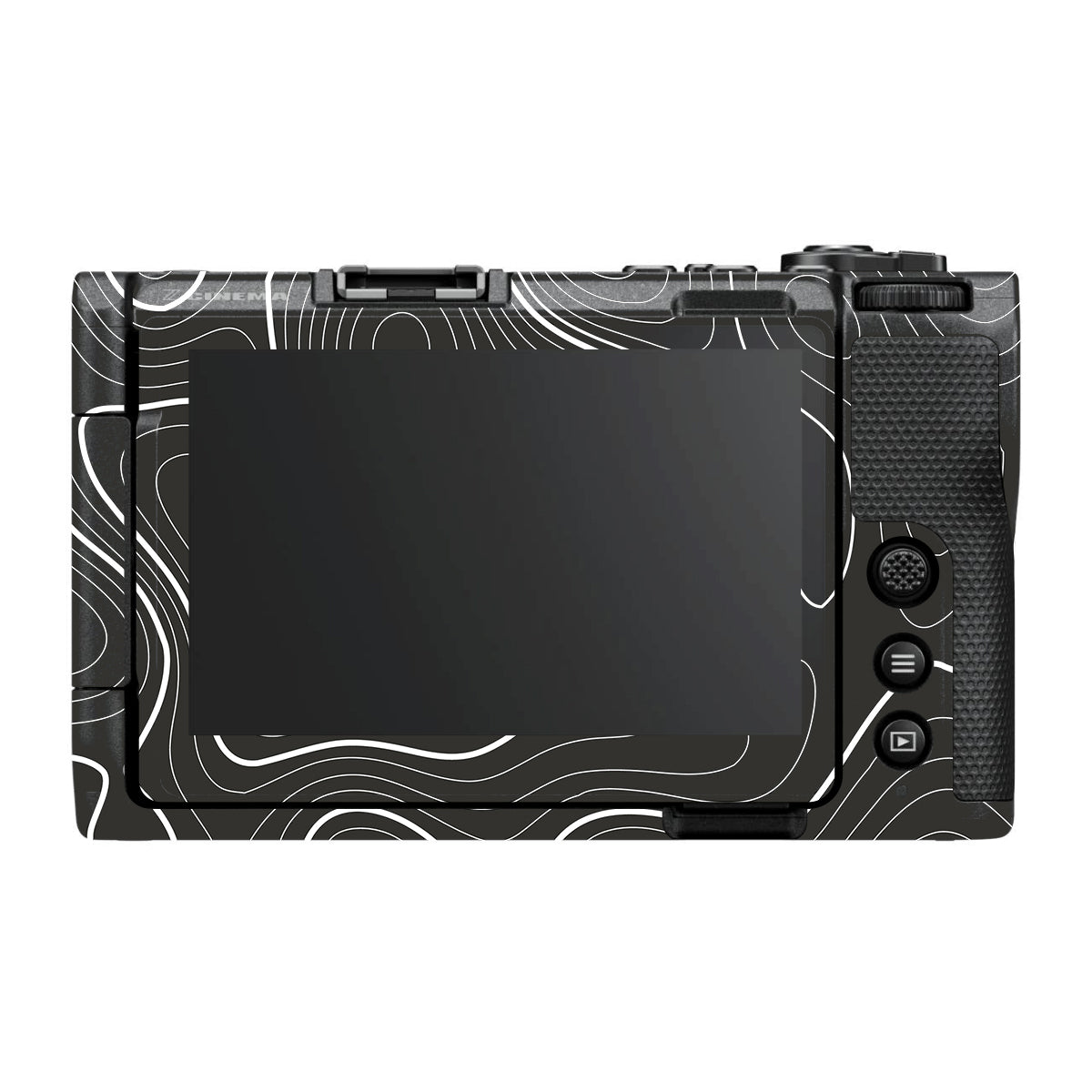 Grayscale Topographic Lines Nikon ZR Camera Skin
