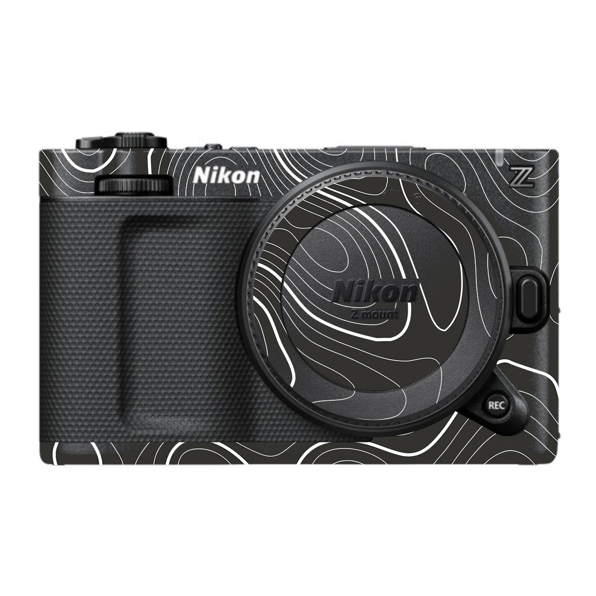 Grayscale Topographic Lines Nikon ZR Camera Skin
