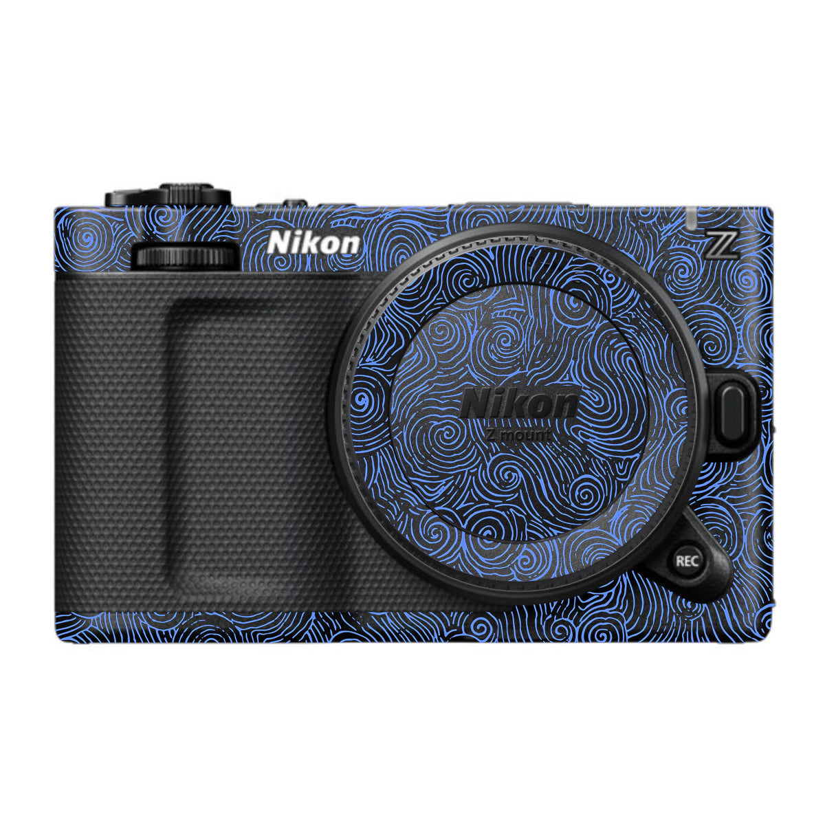 Blue Spirals Nikon ZR Camera Skin